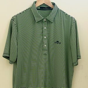 RLX Ralph Lauren Performance Stretch Golf Polo Men's Large Blue/Green Stripe